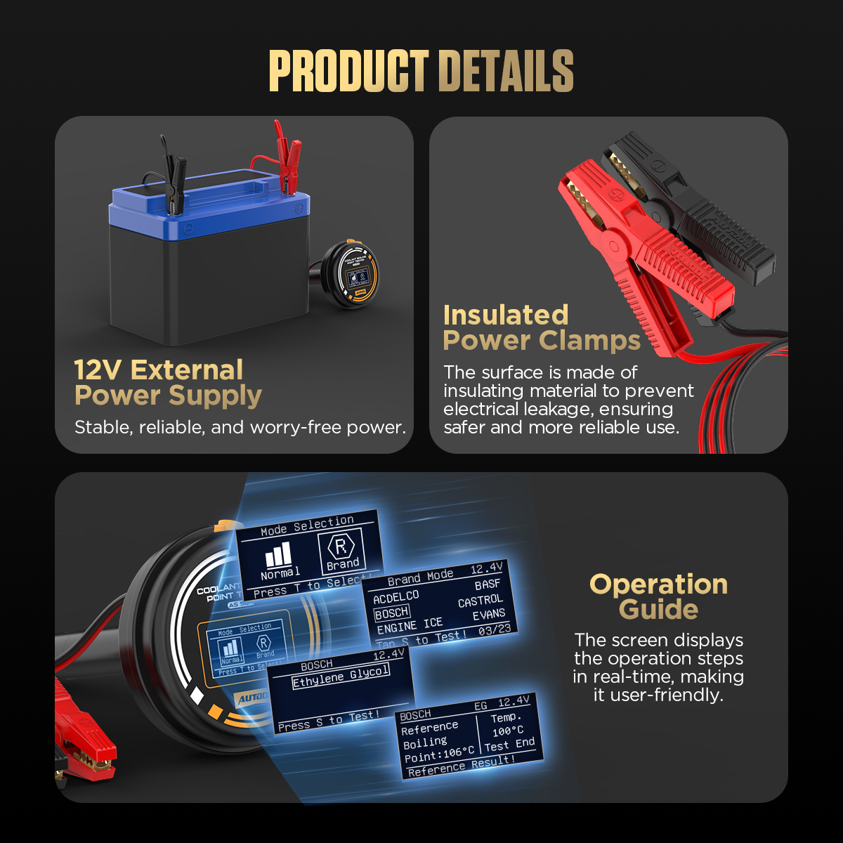 AUTOOL AS509 12V power clamp and operation detail image