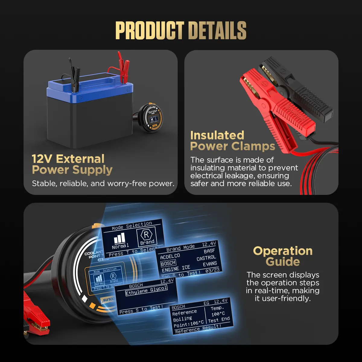 AUTOOL AS509 12V power clamp and operation detail image