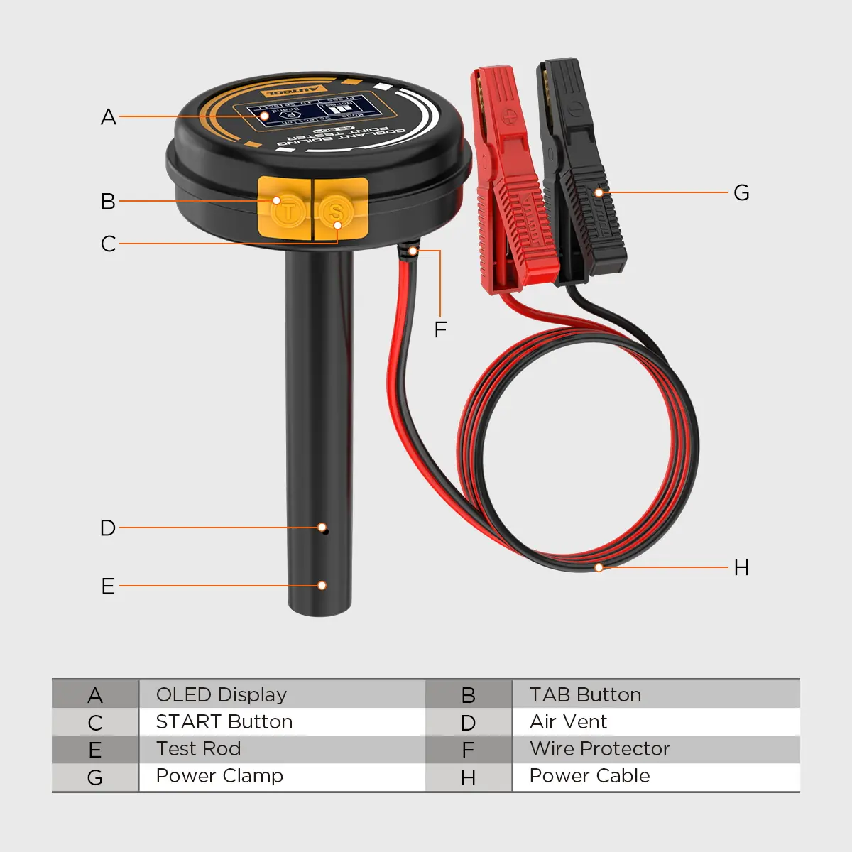 AUTOOL AS509 product structure and parts image