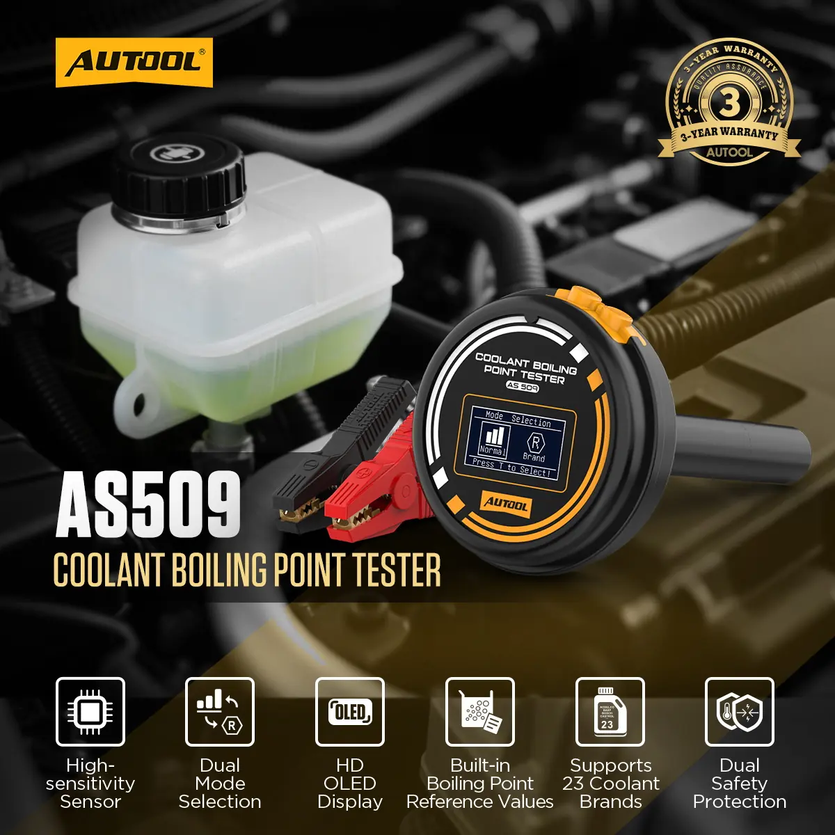 AUTOOL AS509 coolant boiling point tester overview and feature image
