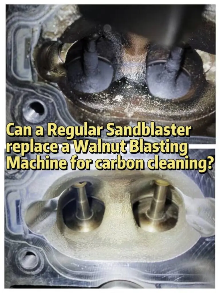 Can a Regular Sandblaster replace a Walnut Blasting Machine for carbon cleaning?