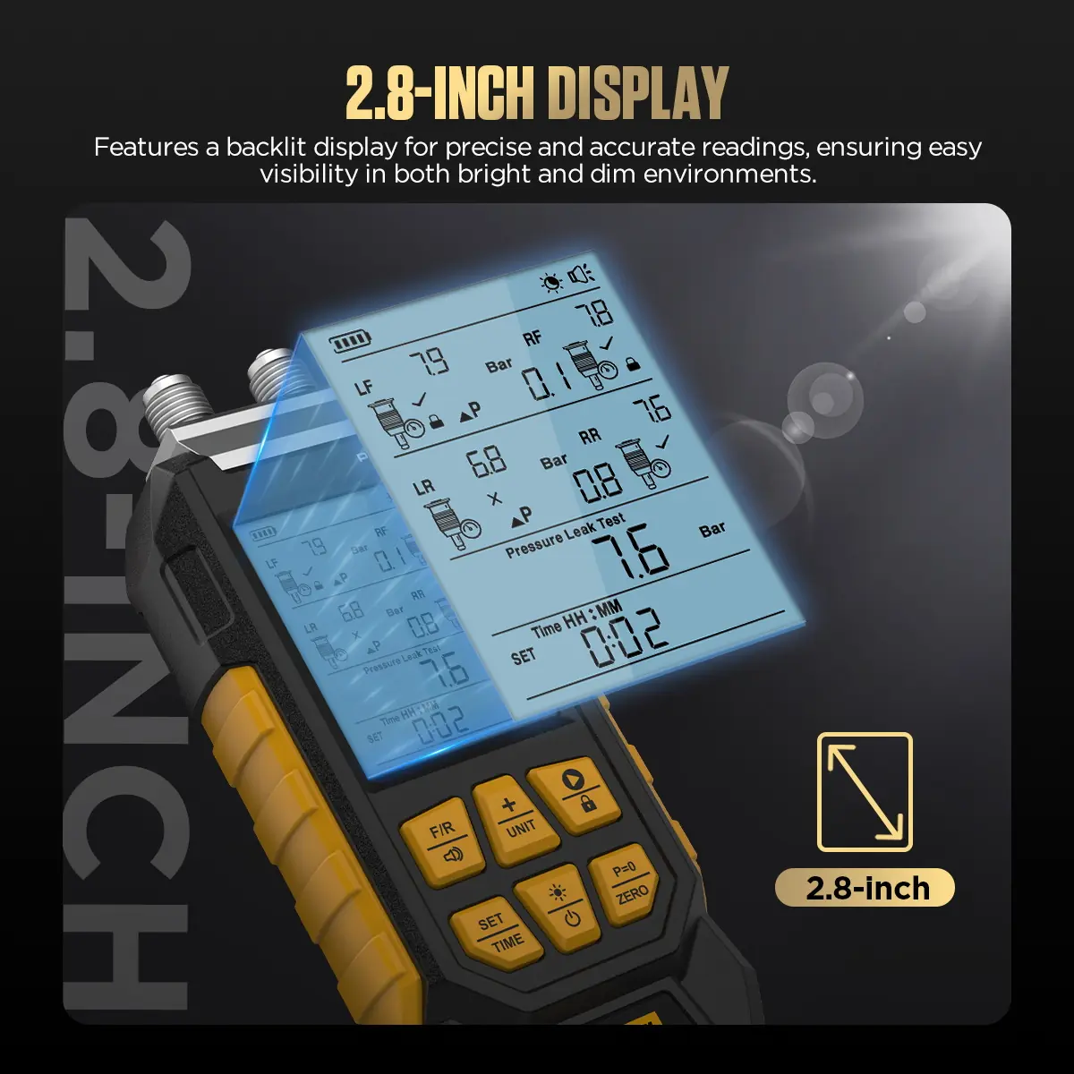 AUTOOL PT680 backlit display and button illumination
