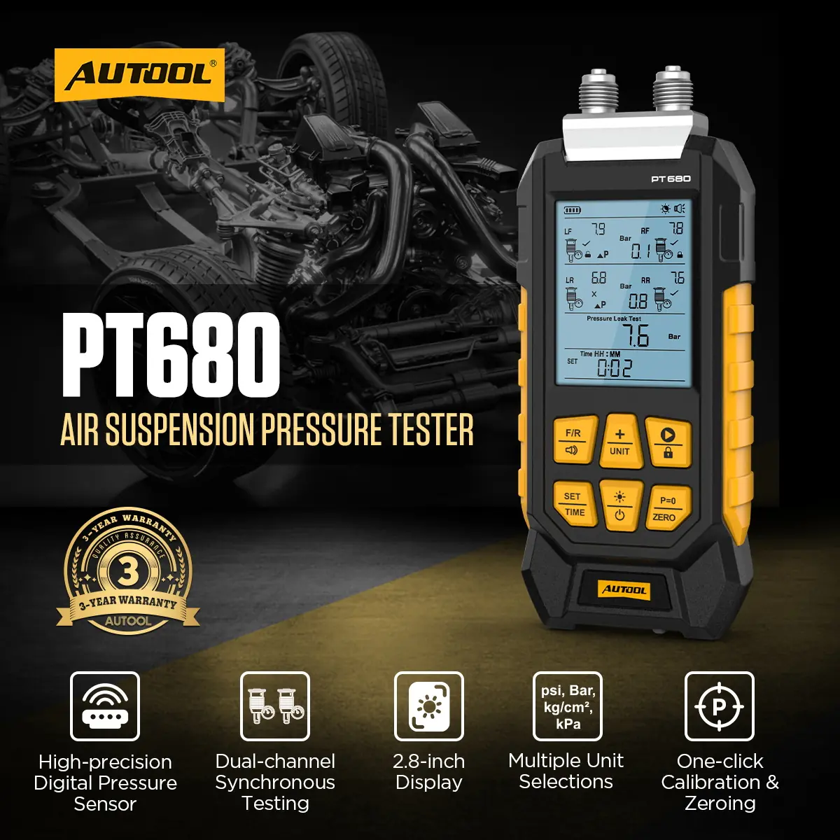 AUTOOL PT680 air suspension pressure tester