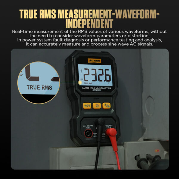 AUTOOL DM202 Mini Digital Multimeter NCV Tester Ture-RMS 4000 Counts