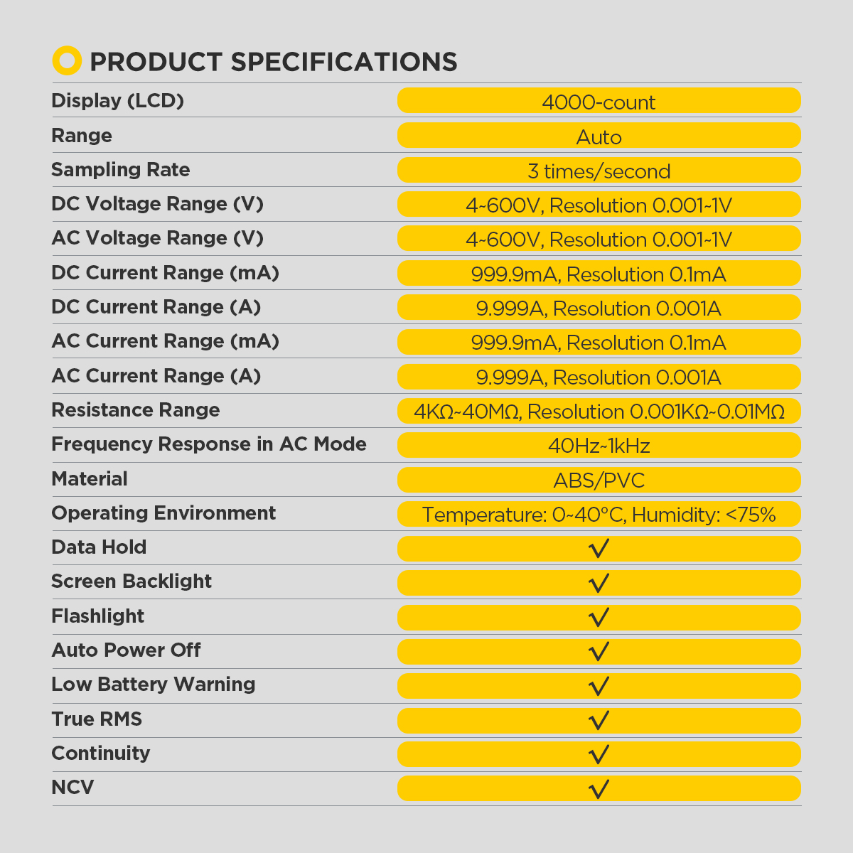 AUTOOL DM202 official product specifications image