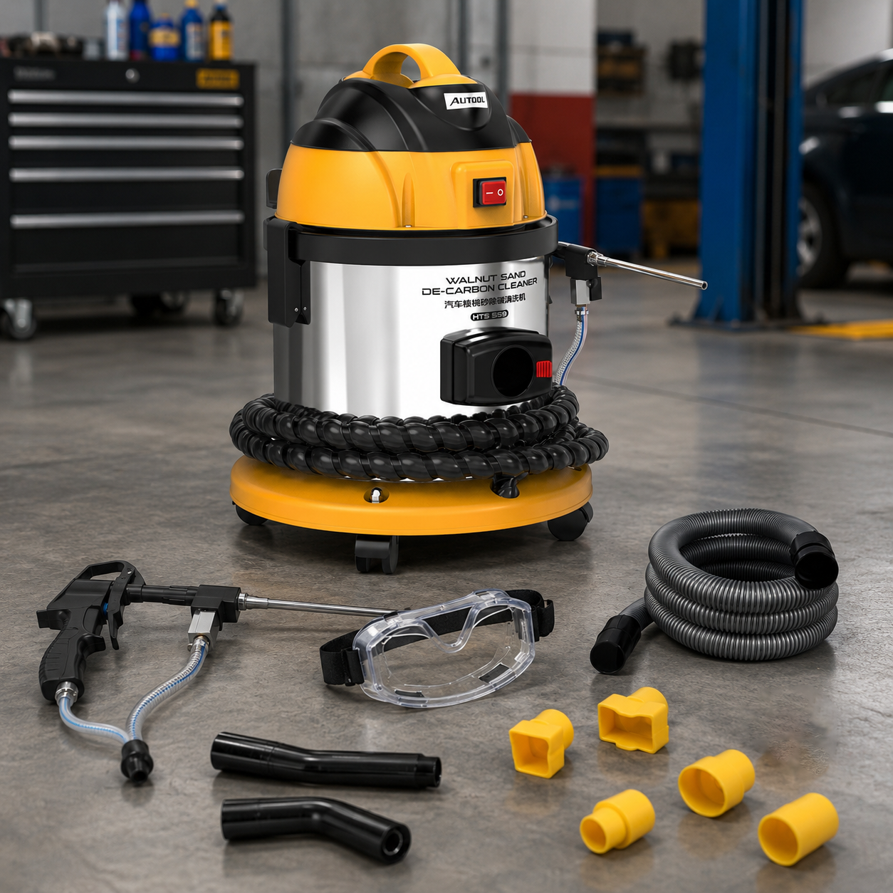 AUTOOL HTS558 walnut blasting machine kit for intake valve and intake manifold carbon cleaning