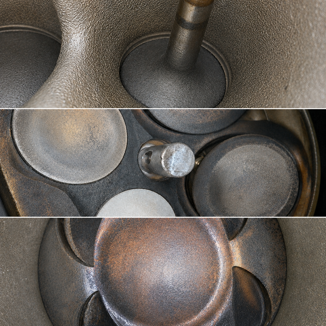 Engine intake valve after walnut blasting carbon removal