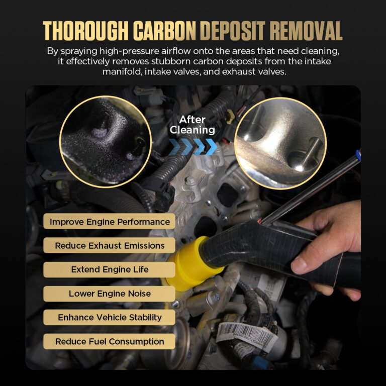 AUTOOL HTS559 intake valve carbon deposit removal before and after cleaning
