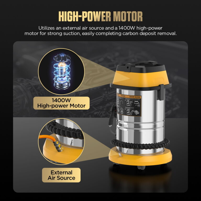 AUTOOL HTS559 1400W high-power motor and external air source connection