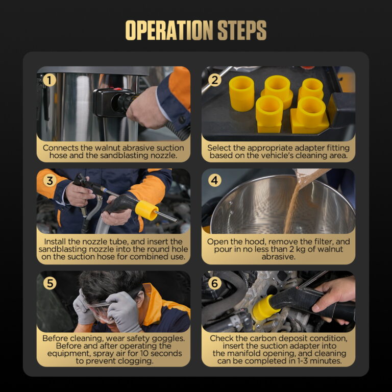 How to operate AUTOOL HTS559 walnut sand de-carbon cleaner