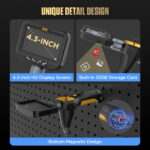 AUTOOL SVB308 4.3-inch HD display 32GB storage and magnetic base details
