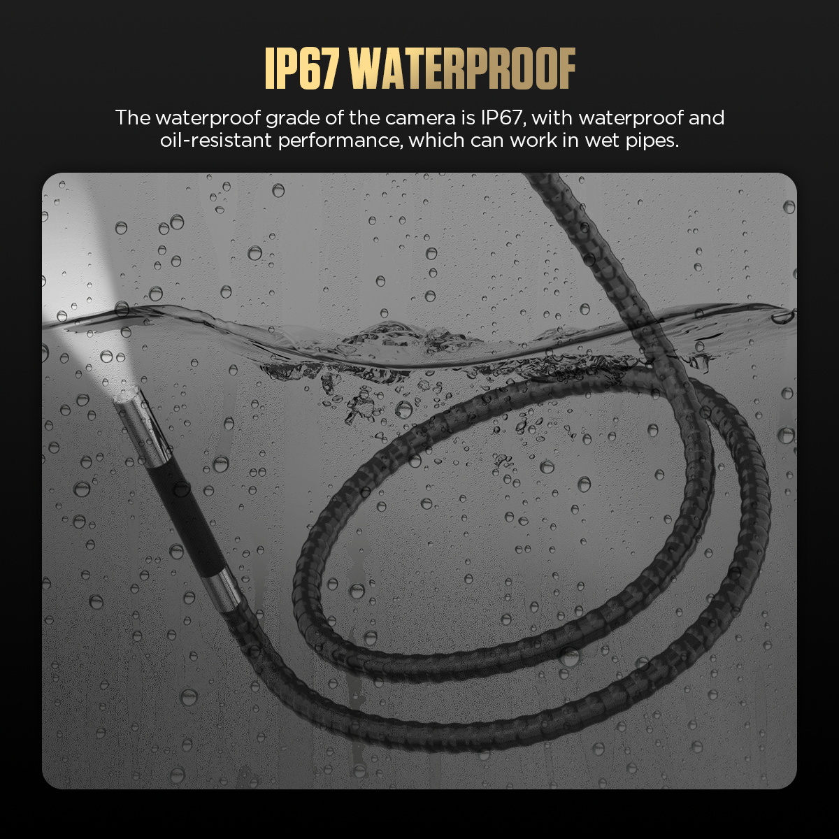 AUTOOL SVB308 IP67 waterproof and oil-resistant probe feature image