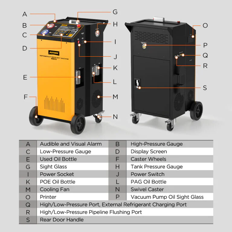 에어컨 냉매 회수 및 충전 장비16 AUTOOL LM806 R134a A/C Service Workstation