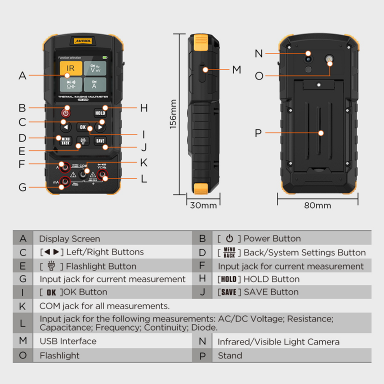 AUTOOL DM208 Thermal Imaging Digital Multimeter