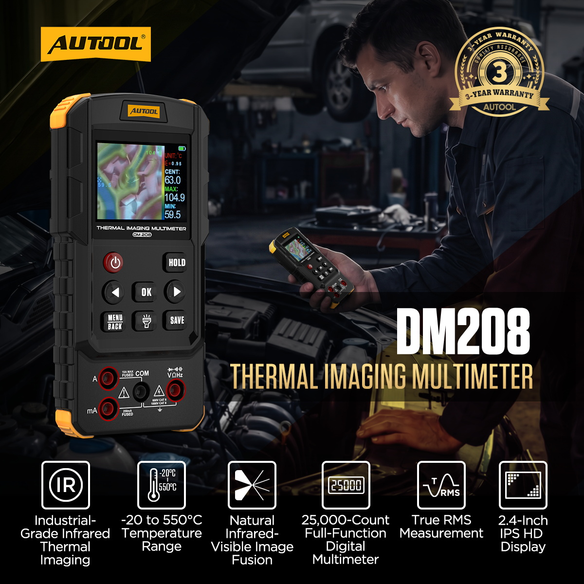 AUTOOL DM208 thermal imaging multimeter