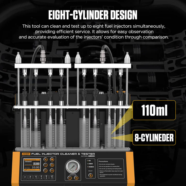AUTOOL FN608 8-Cylinder Twin-Pump GDI/EFI/FSI Fuel Injector Cleaner and Tester