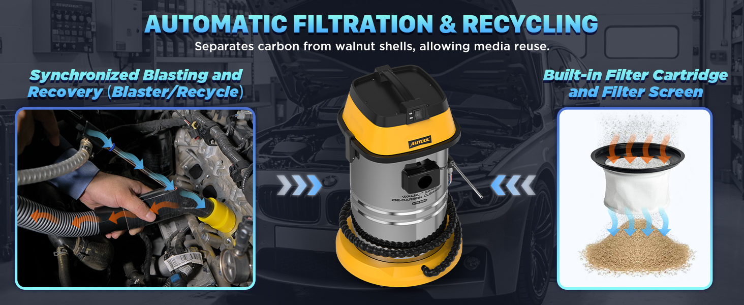 AUTOOL HTS559 filtration and walnut media recovery system