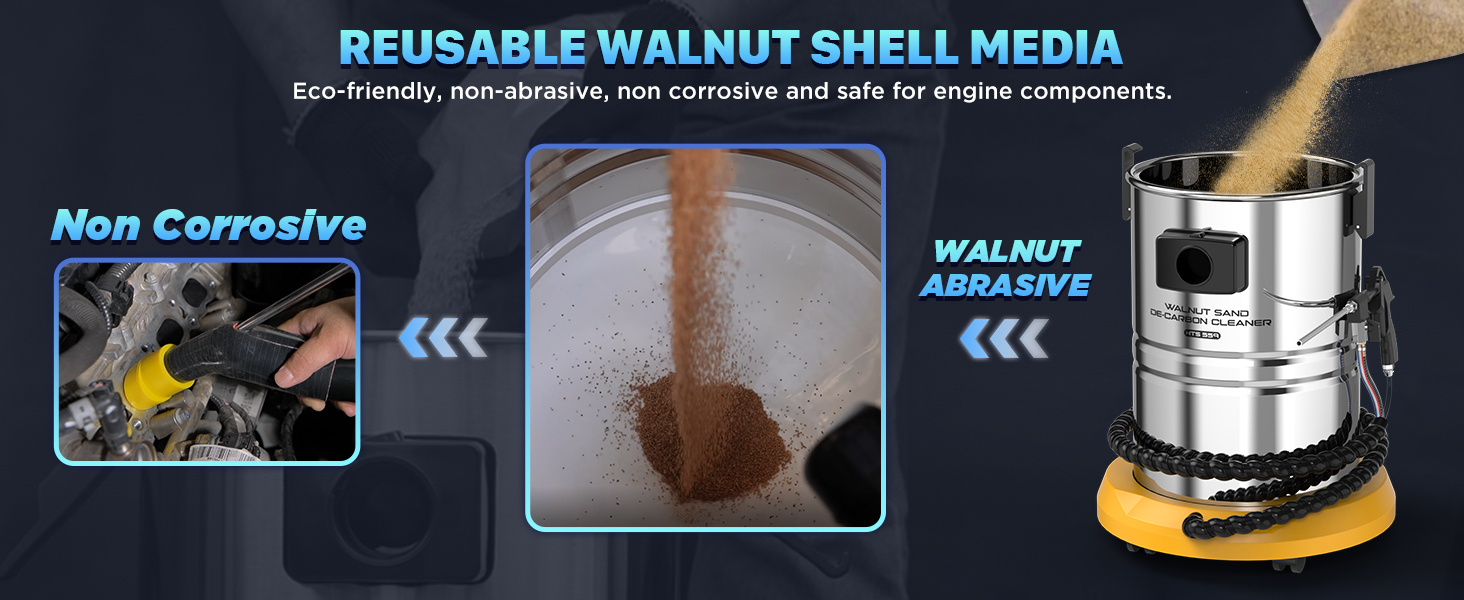 AUTOOL HTS559 walnut shell abrasive recovery and reuse guidance