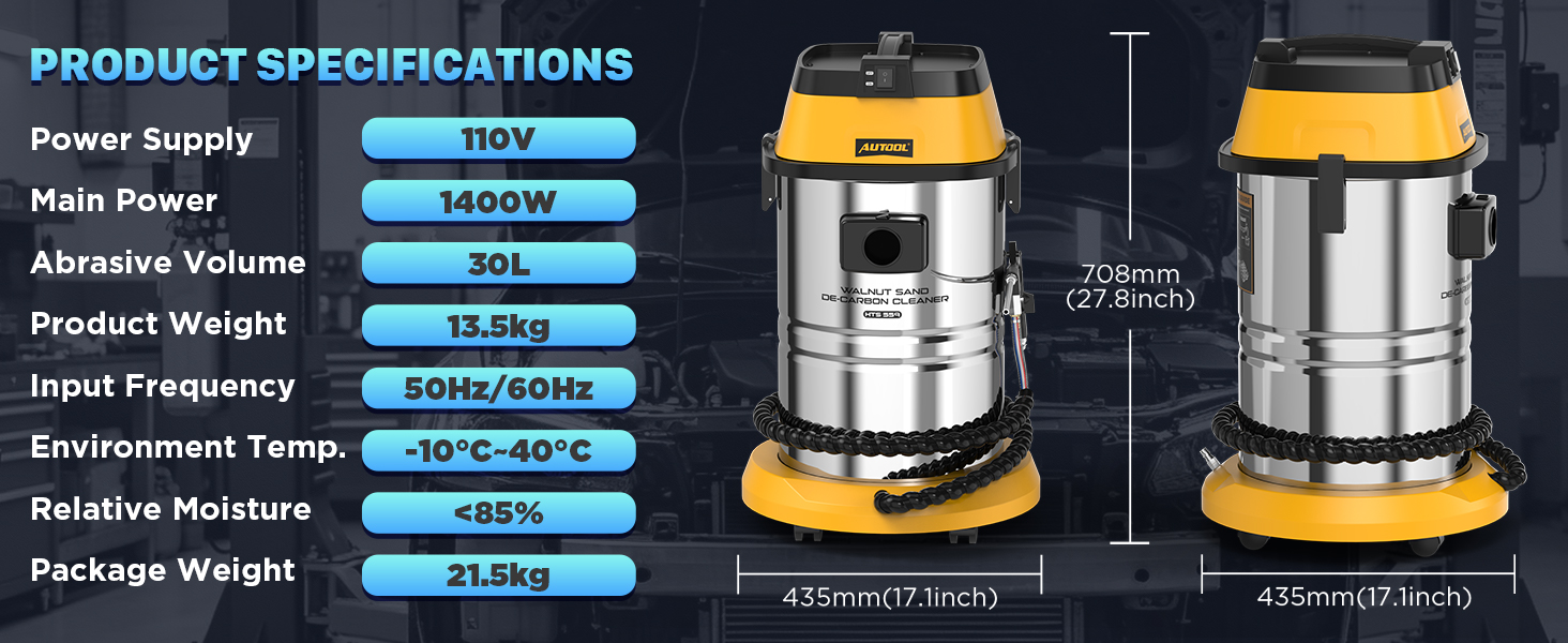 AUTOOL HTS559 specifications and machine dimensions