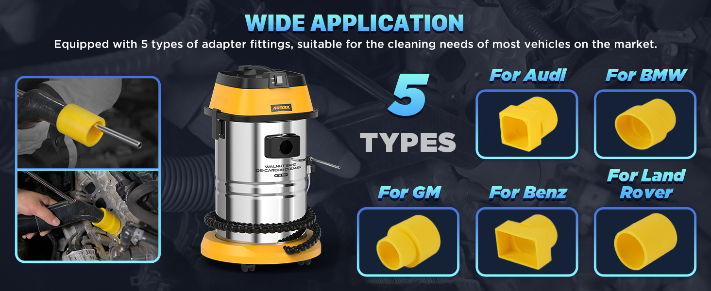 AUTOOL HTS559 intake adapter compatibility examples for multiple vehicle brands