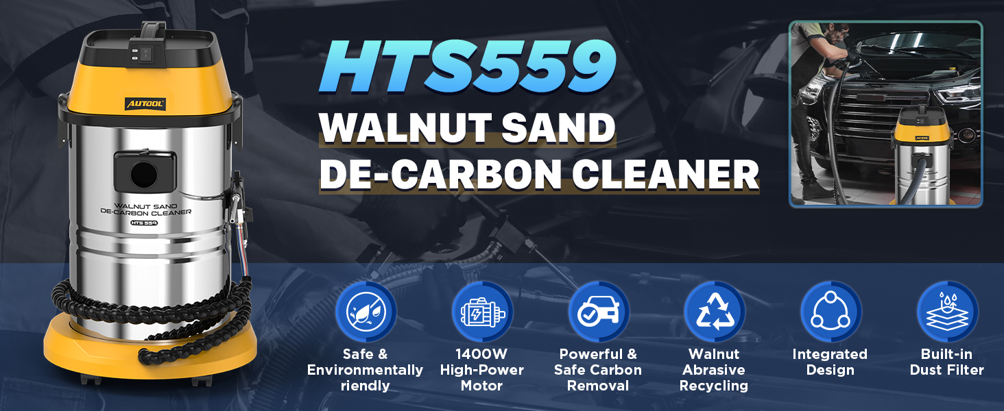 AUTOOL HTS559 walnut shell carbon cleaning machine overview
