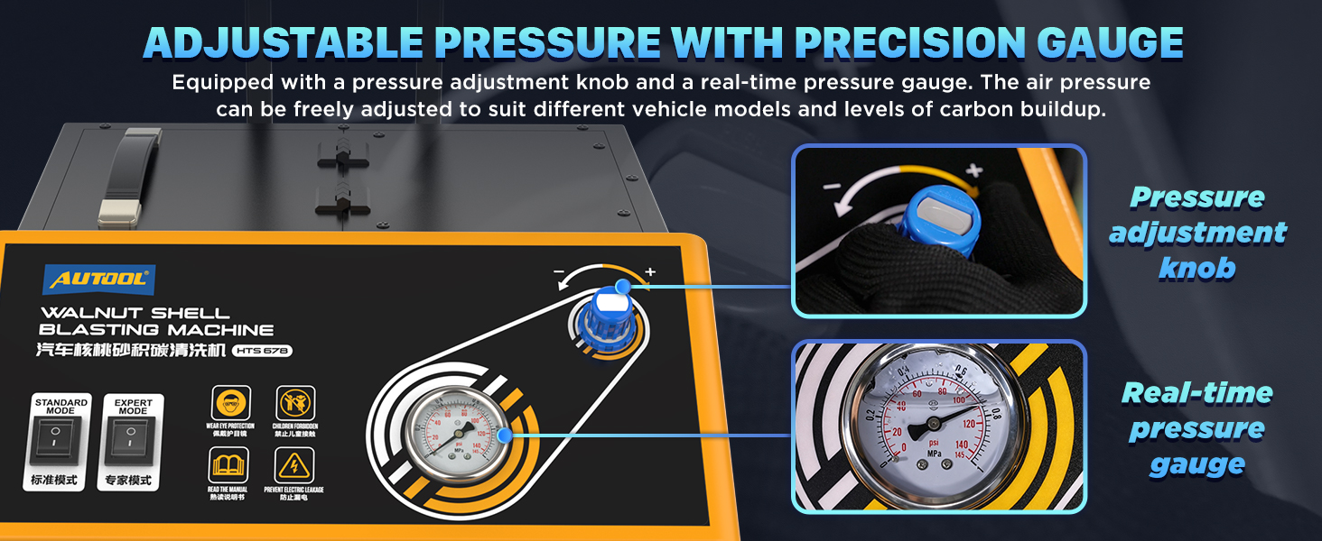 AUTOOL HTS678 adjustable pressure control and precision gauge