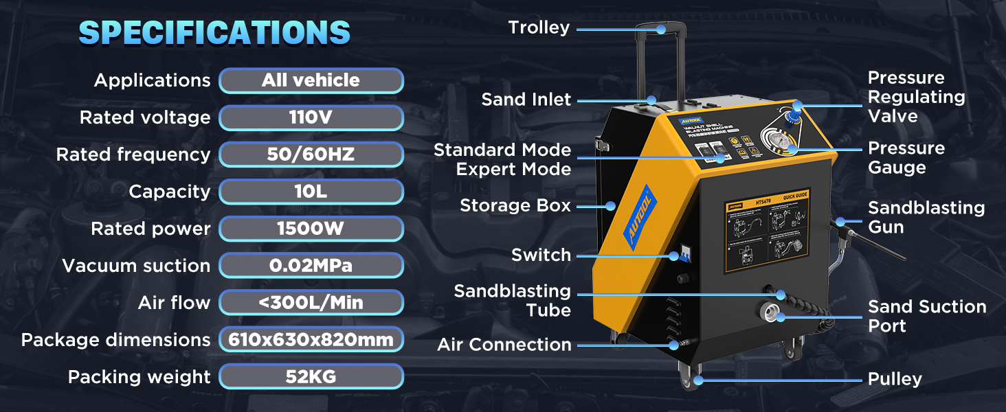 AUTOOL HTS678 specifications and component layout