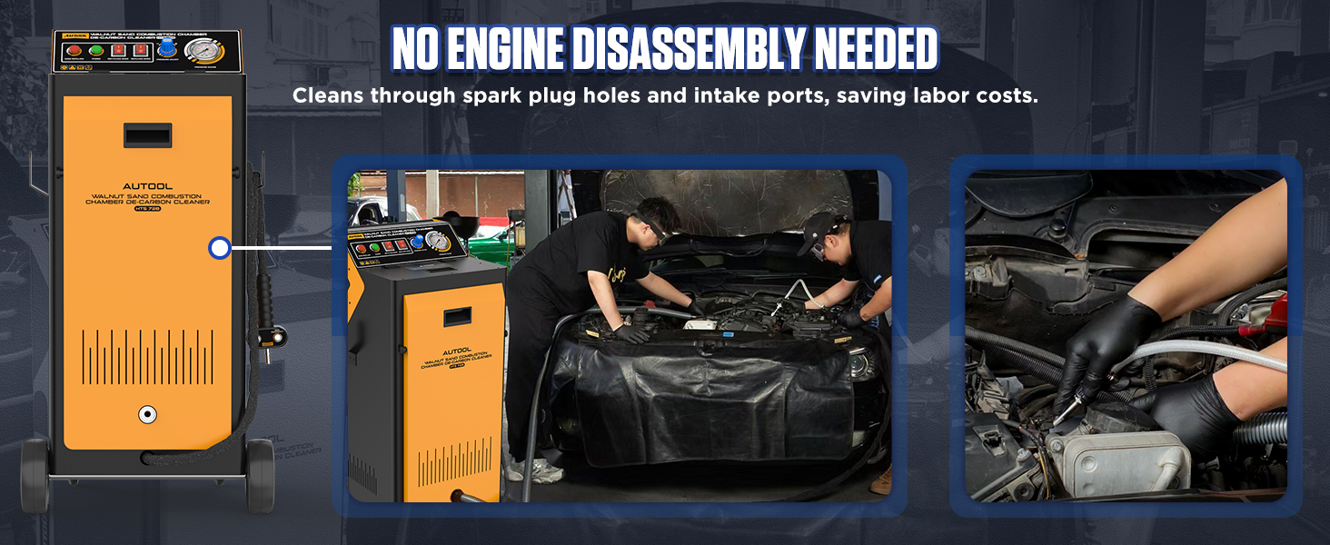 AUTOOL HTS728 engine cleaning access illustration