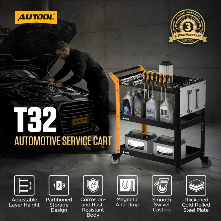 AUTOOL T32 Three-Tier Workshop Tool Cart