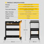 AUTOOL T33 Three-Tier Workshop Tool Cart with Drawer