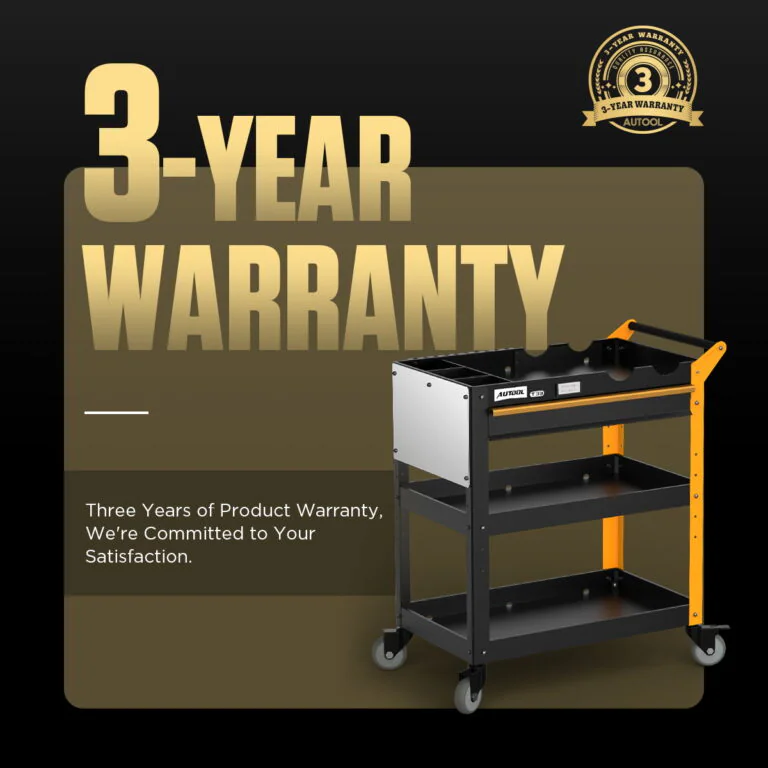 AUTOOL T33 Three-Tier Workshop Tool Cart with Drawer