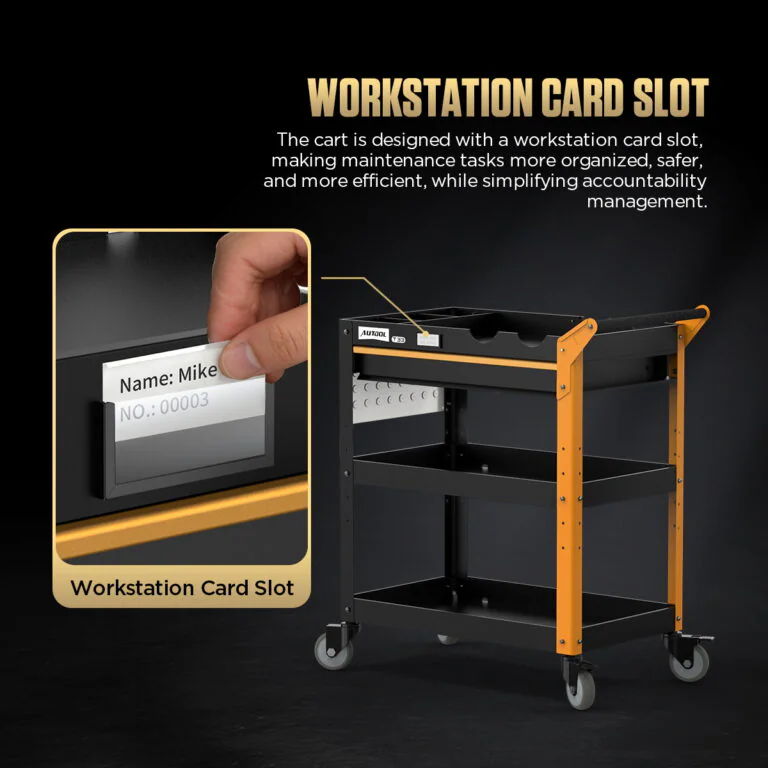 AUTOOL T33 Three-Tier Workshop Tool Cart with Drawer