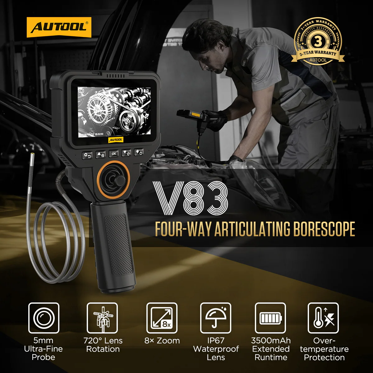 AUTOOL V83 鉸接式內視鏡