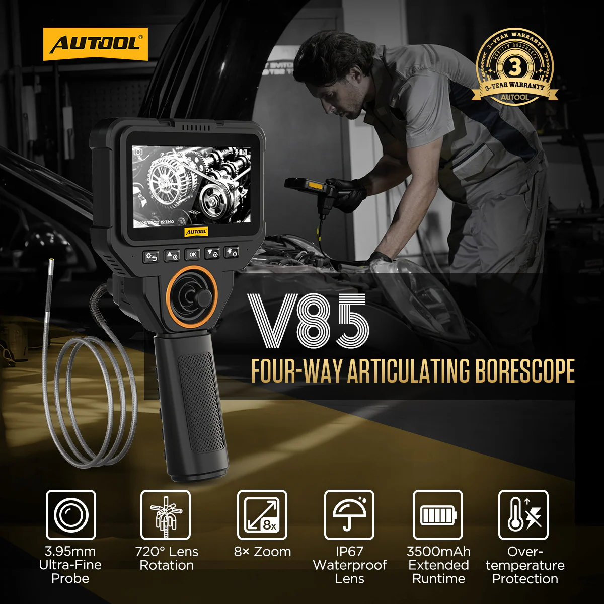 AUTOOL V85 articulating borescope