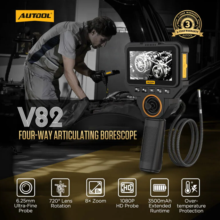 AUTOOL V82 6.25 mm Four-Way Articulating Borescope
