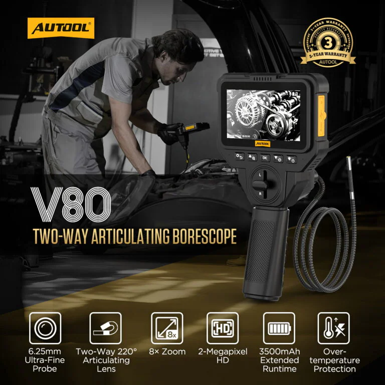 AUTOOL V80 Two-Way Articulating Borescope