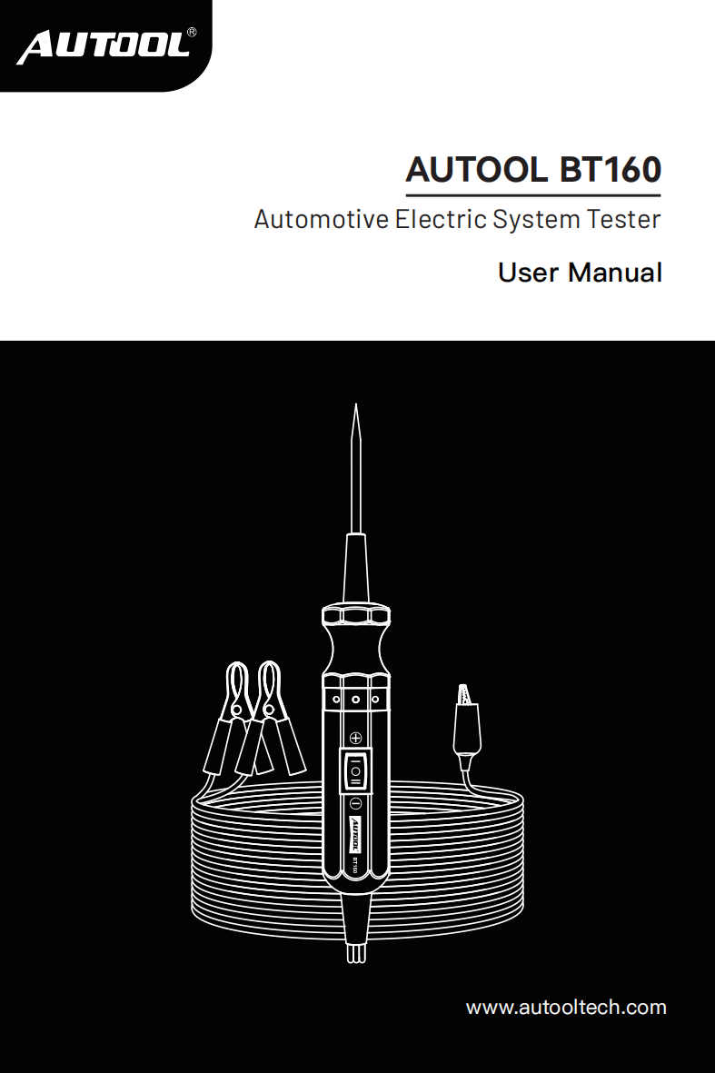 AUTOOL BT160 automotive electric system tester user manual preview