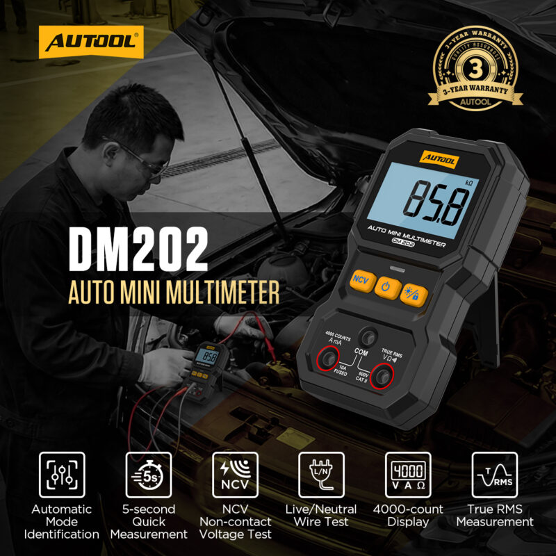 AUTOOL DM202 auto mini multimeter main product image