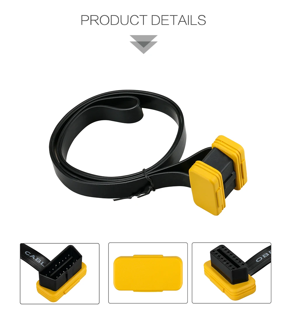 AUTOOL OBD2 extension cable male and female connector detail image