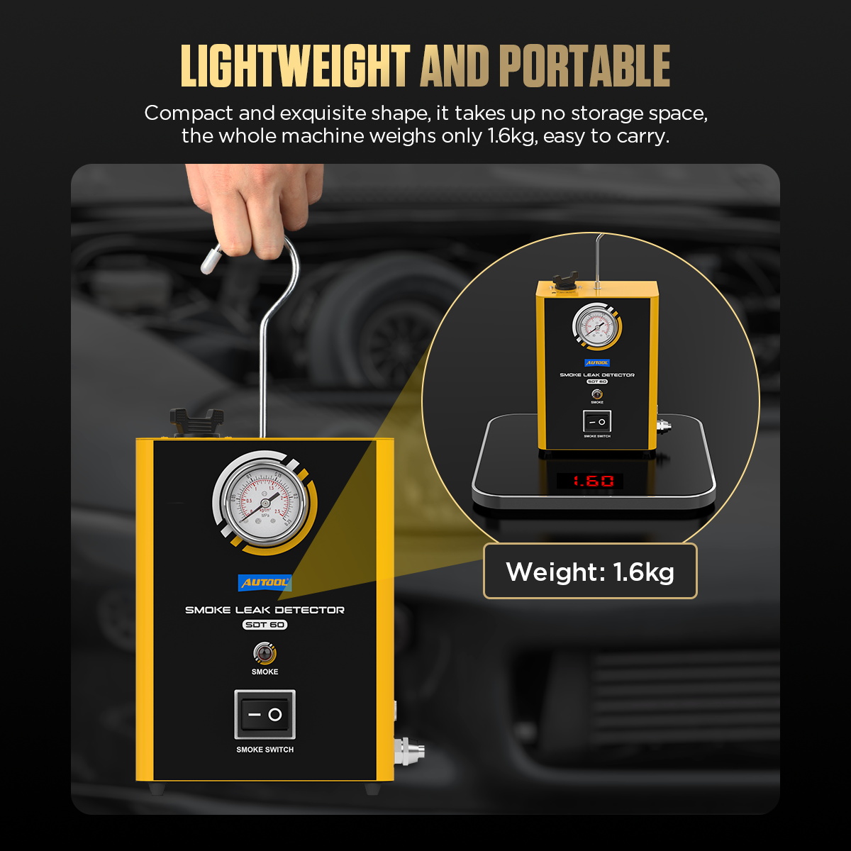 AUTOOL SDT60 lightweight portable smoke detector