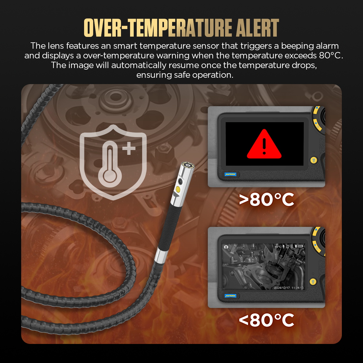 AUTOOL SVB403 over-temperature alarm image