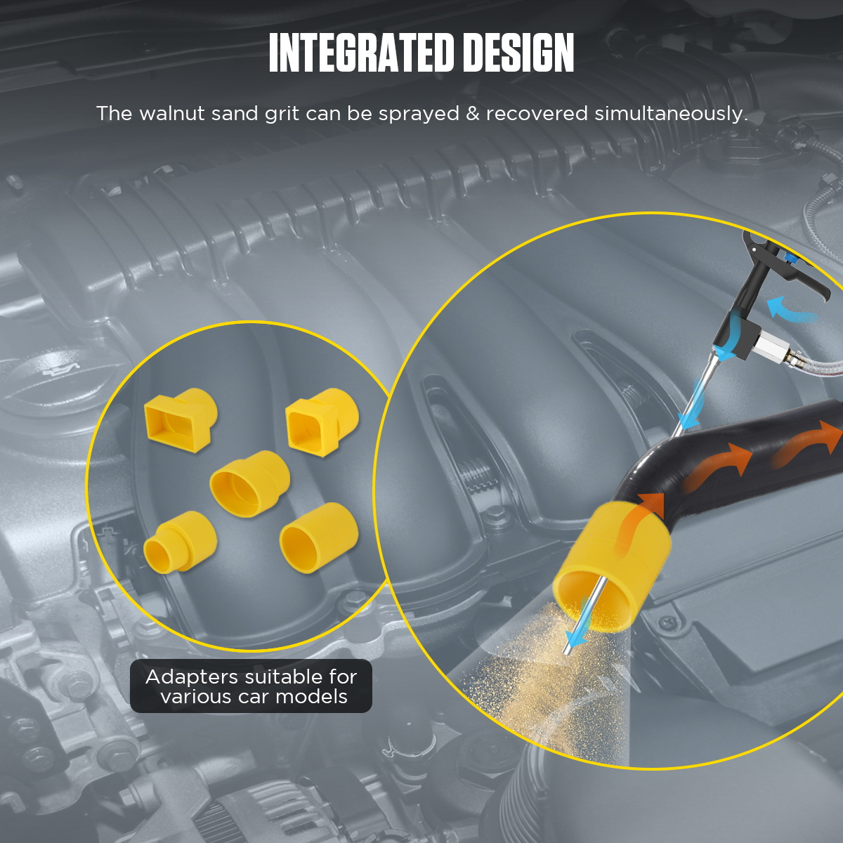 AUTOOL HTS558 integrated design with adapters for vehicle intake models