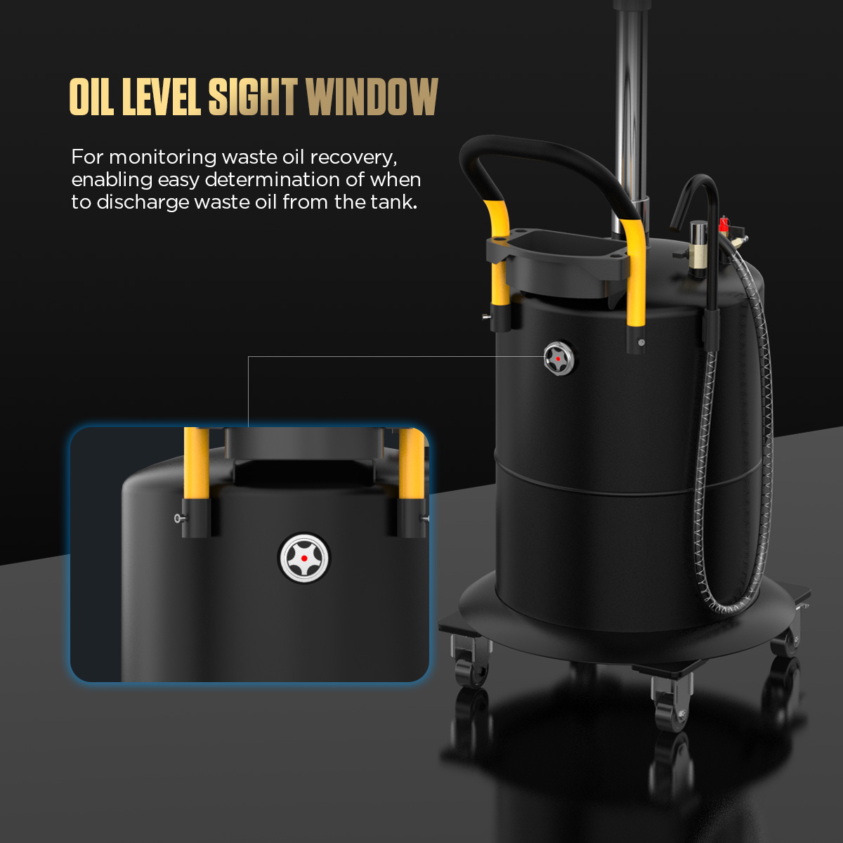 AUTOOL OD710 oil level sight window for monitoring waste oil recovery