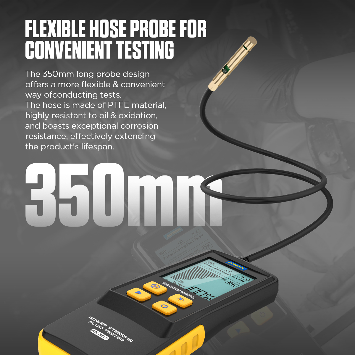 AUTOOL AS507 350mm flexible PTFE hose probe