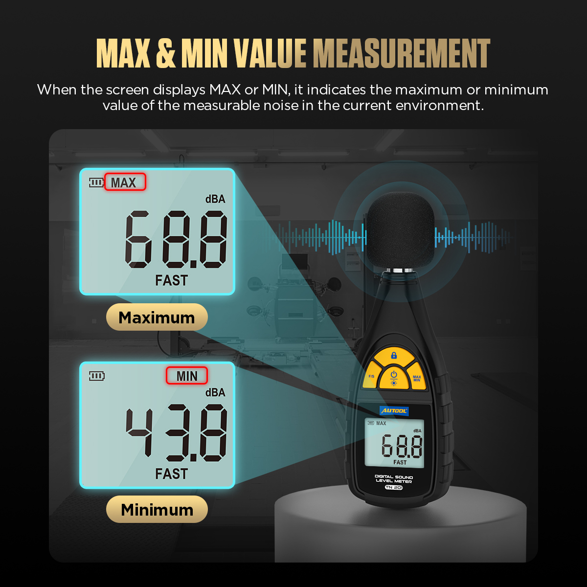 AUTOOL TN201 MAX and MIN value measurement feature image