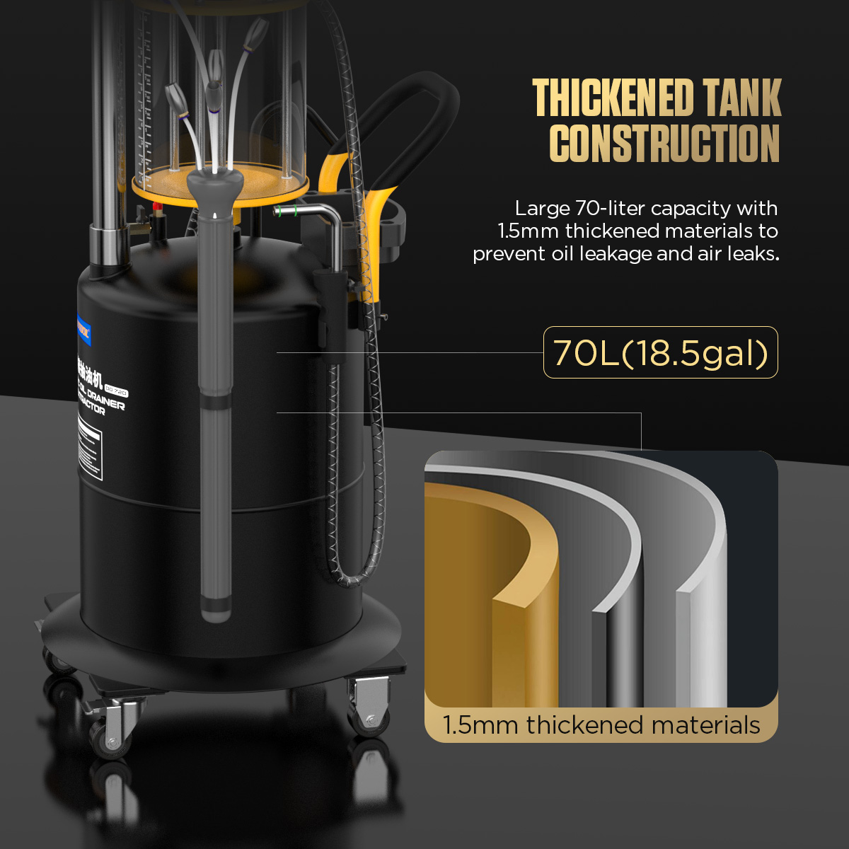 AUTOOL OD720 70 liter thickened tank construction with 1.5 millimeter material