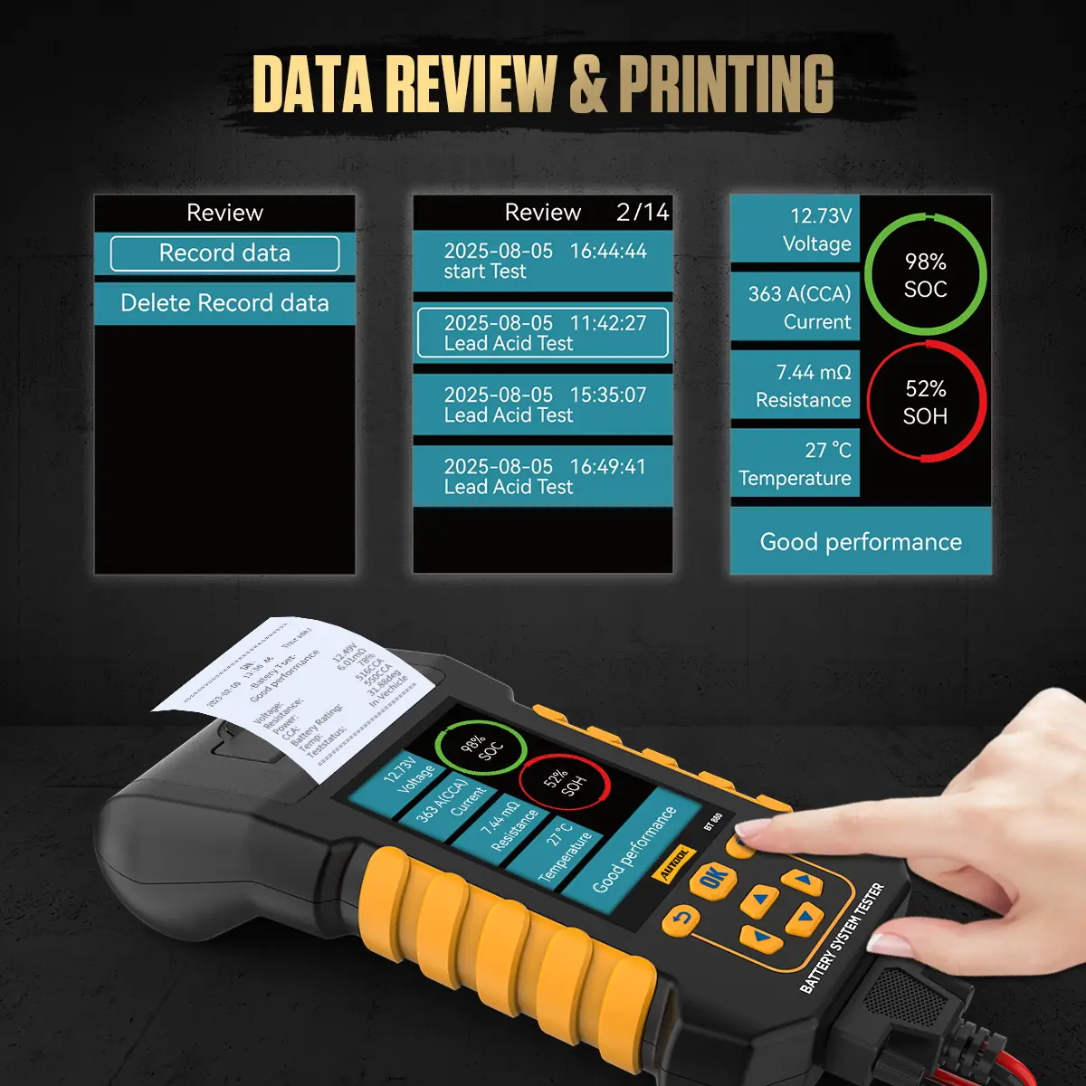 AUTOOL BT880 data review and thermal printing function