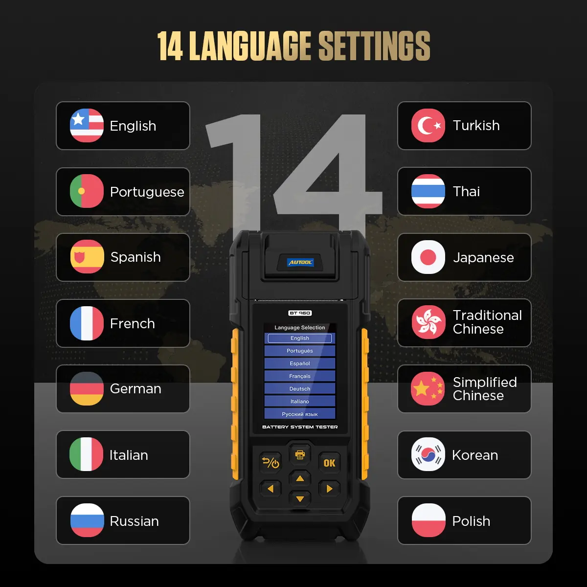 AUTOOL BT960 14 language settings image