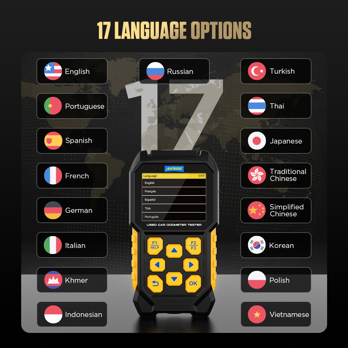 AUTOOL CS310 17 language options