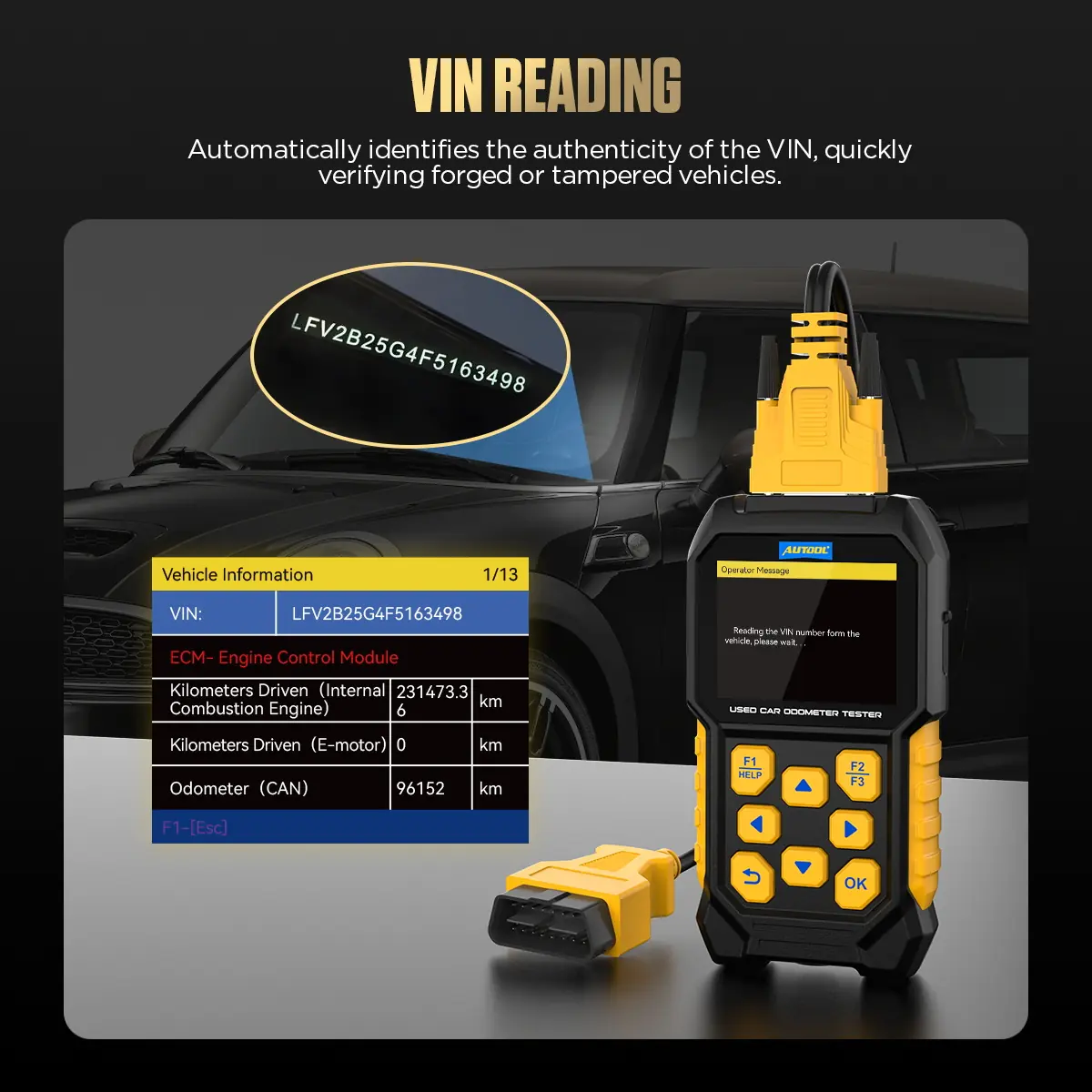 AUTOOL CS310 VIN code reading